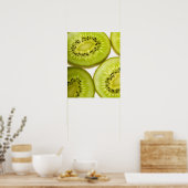 Vier Stücke Kiwi in Scheiben Poster (Küche)