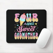 Vier süße Patentante 4. Geburtstag Mädchen Eiscrem Mousepad (Mit Mouse)