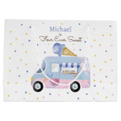 Vier Süßeis-LKW zum Geburtstag Große Geschenktüte (Rückseite)