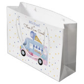 Vier Süßeis-LKW zum Geburtstag Große Geschenktüte (Rückseite Schrägansicht)