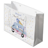 Vier Süßeis-LKW zum Geburtstag Große Geschenktüte (Vorderseite Schrägansicht)