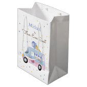 Vier Süßeis-LKW zum Geburtstag Mittlere Geschenktüte (Vorderseite Schrägansicht)