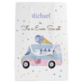 Vier Süßeis-LKW zum Geburtstag Mittlere Geschenktüte (Rückseite)