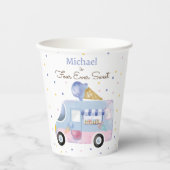 Vier Süßeis-LKW zum Geburtstag Pappbecher (Vorderseite)