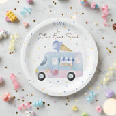 Vier Süßeis-LKW zum Geburtstag Pappteller