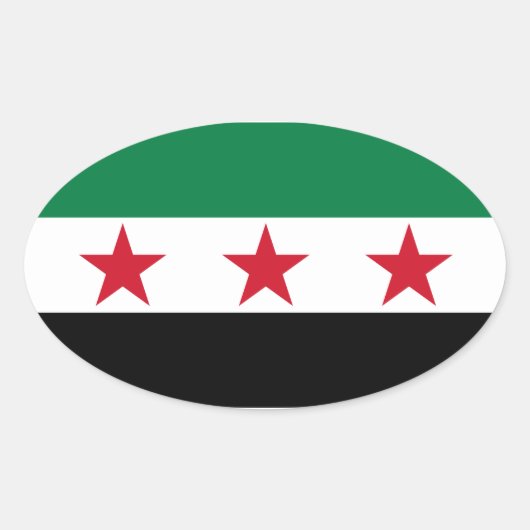 VIER Syrien-Flagge Ovaler Aufkleber (Vorderseite)