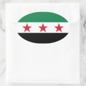 VIER Syrien-Flagge Ovaler Aufkleber (Tasche)