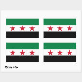 VIER Syrien-Flagge Rechteckiger Aufkleber (Blatt)