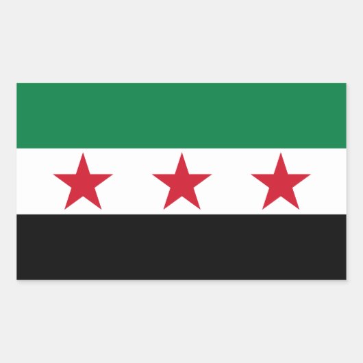 VIER Syrien-Flagge Rechteckiger Aufkleber (Vorderseite)