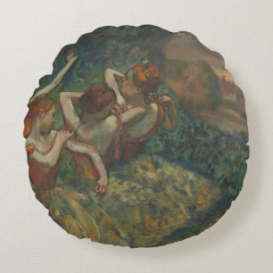 Vier Tänzer, beeindruckendes Gemälde, Edgar Degas Rundes Kissen