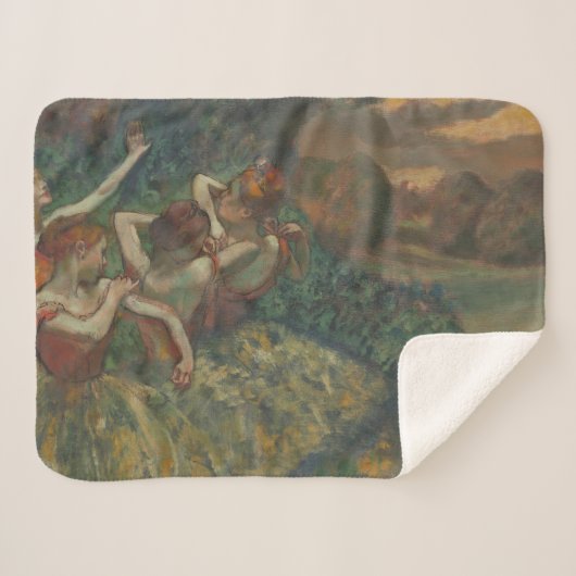 Vier Tänzer, beeindruckendes Gemälde, Edgar Degas Sherpadecke (Vorderseite (Horizontal))
