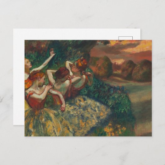 Vier Tänzer, Degas Art Postkarte (Vorne/Hinten)