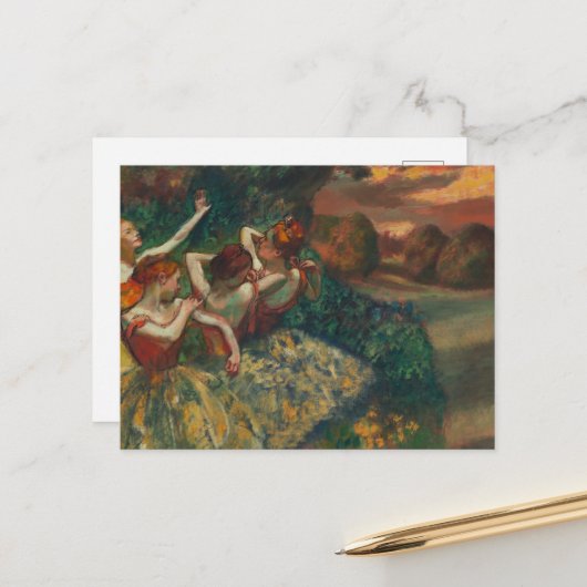 Vier Tänzer, Degas Art Postkarte (Vorderseite/Rückseite Beispiel)