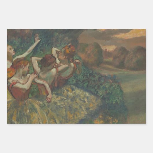 Vier Tänzer von Edgar Degas, Ballet Fine Art Geschenkpapier Set (Vorderseite 3)