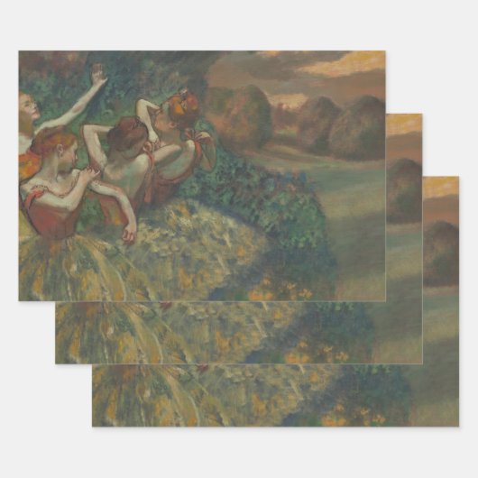 Vier Tänzer von Edgar Degas, Ballet Fine Art Geschenkpapier Set (Set)
