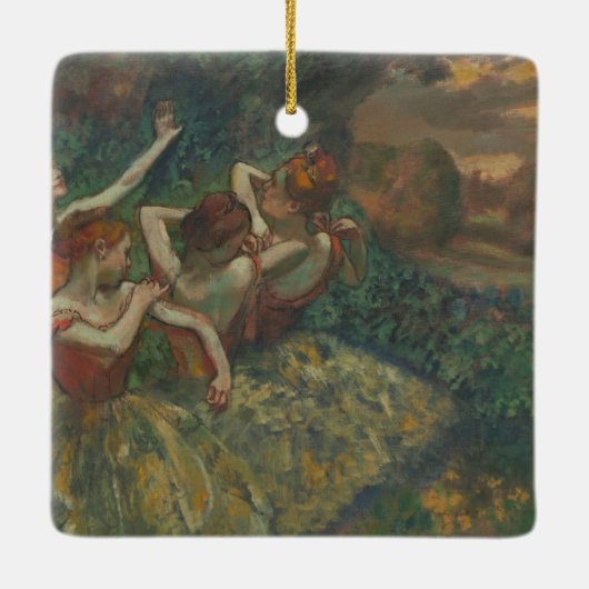 Vier Tänzer von Edgar Degas, Ballet Fine Art Keramikornament (Rückseite)