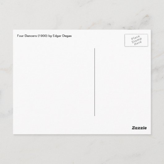Vier Tänzer von Edgar Degas, Ballet Fine Art Postkarte (Rückseite)