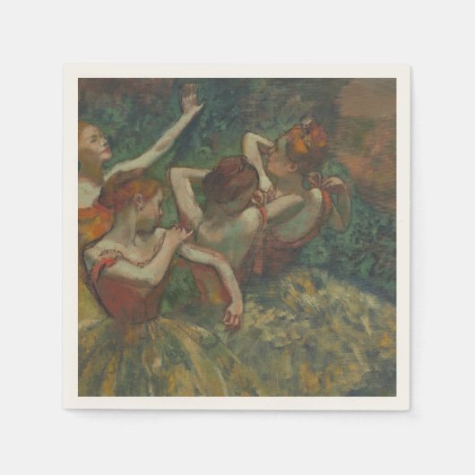 Vier Tänzerinnen, impressionistisches Gemälde, Edg Serviette (Vorderseite)
