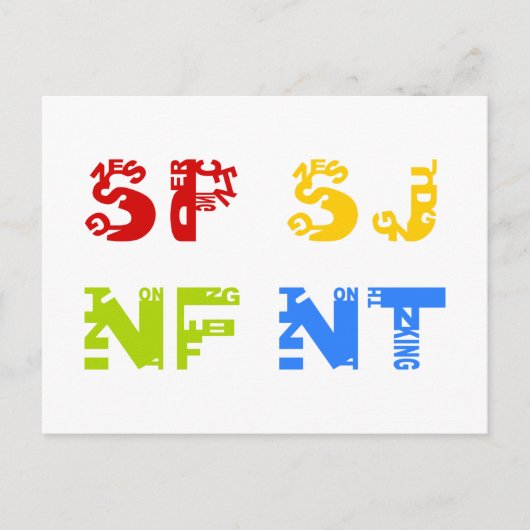 Vier Temperament Postkarte (Vorderseite)