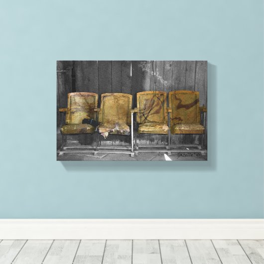 Vier Theatersitze Leinwanddruck (Insitu (Holzboden))