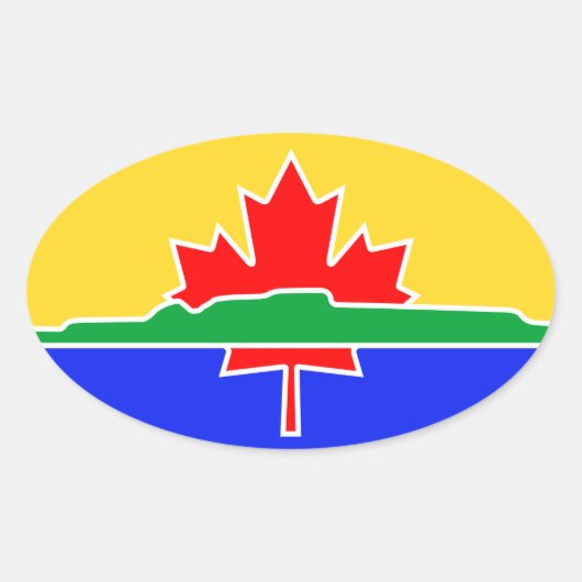 VIER Thunder Bay Flag Ovaler Aufkleber (Vorderseite)