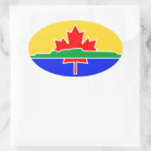 VIER Thunder Bay Flag Ovaler Aufkleber (Tasche)