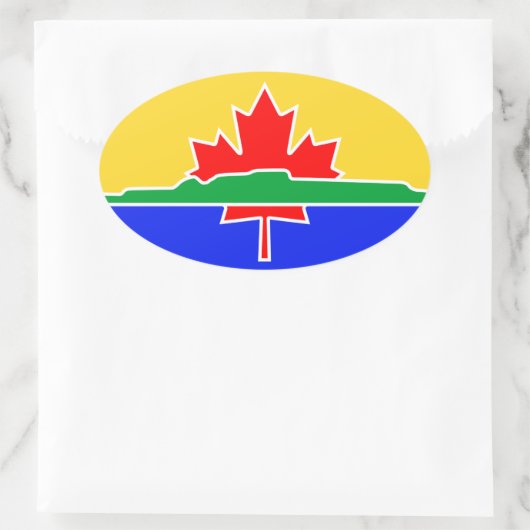 VIER Thunder Bay Flag Ovaler Aufkleber (Tasche)