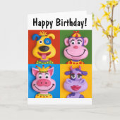 Vier Tierqualen Karte (Gelbe Blume)