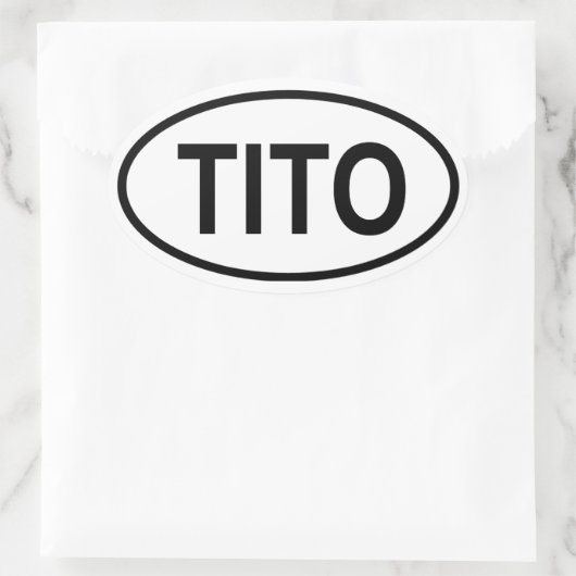 VIER Tito Ovaler Aufkleber (Tasche)