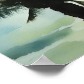 Vier tropische Palmen im Wasser des Sonnenuntergan Poster (Ecke)