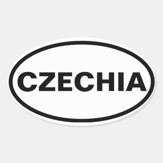 VIER Tschechien Ovaler Aufkleber (Vorderseite)