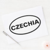 VIER Tschechien Ovaler Aufkleber (Umschlag)