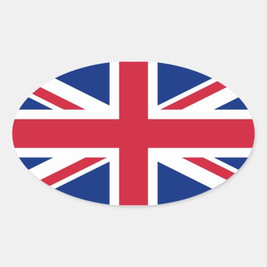 VIER UK Union Jack Ovaler Aufkleber (Vorderseite)
