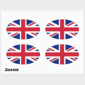 VIER UK Union Jack Ovaler Aufkleber (Blatt)