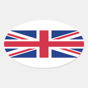 VIER UK Union Jack Ovaler Aufkleber