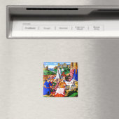 "Vier Unikorne führen die Prozession" Magnet (In Situ (Geschirrspüler))