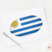 VIER Uruguay-Staatsflagge Ovaler Aufkleber (Umschlag)