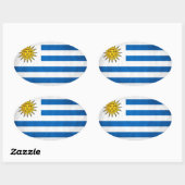 VIER Uruguay-Staatsflagge Ovaler Aufkleber (Blatt)