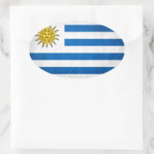 VIER Uruguay-Staatsflagge Ovaler Aufkleber (Tasche)