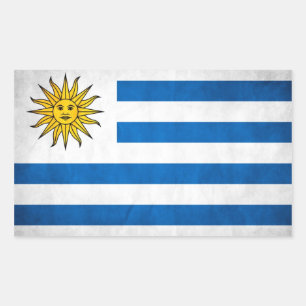 VIER Uruguay-Staatsflagge Rechteckiger Aufkleber