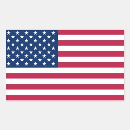 VIER US-Staatsflagge Rechteckiger Aufkleber (Vorderseite)