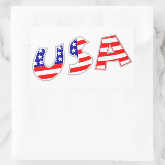 VIER "USA" RECHTECKIGER AUFKLEBER (Tasche)