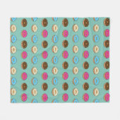 Vier verschiedene Donuts Muster Fleecedecke (Vorderseite (Horizontal))