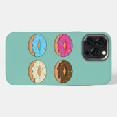 Vier verschiedene Donuts Muster iPhone Hülle (Rückseite (Horizontal))