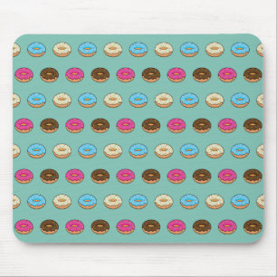 Vier verschiedene Donuts Muster Mousepad