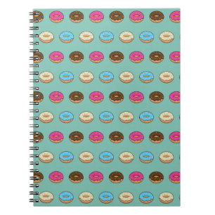 Vier verschiedene Donuts Muster Notizblock