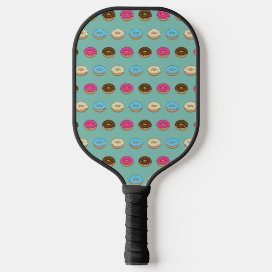 Vier verschiedene Donuts Muster Pickleball Schläger (Vorderseite)