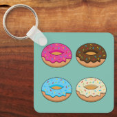 Vier verschiedene Donuts Muster Schlüsselanhänger (Vorderseite)