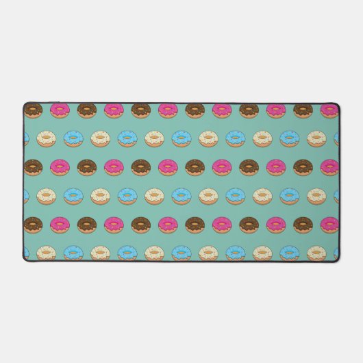 Vier verschiedene Donuts Muster Schreibtischunterlage (Vorderseite)