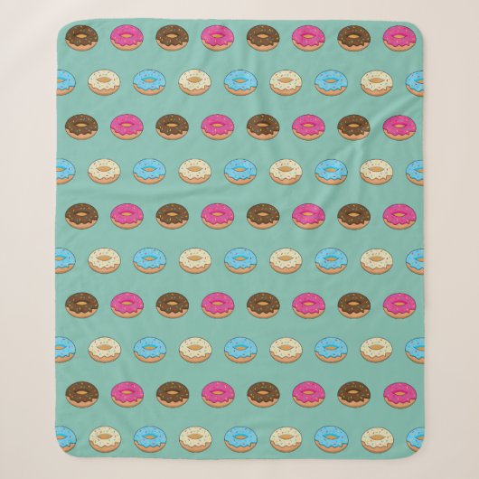 Vier verschiedene Donuts Muster Sherpadecke (Vorderseite)